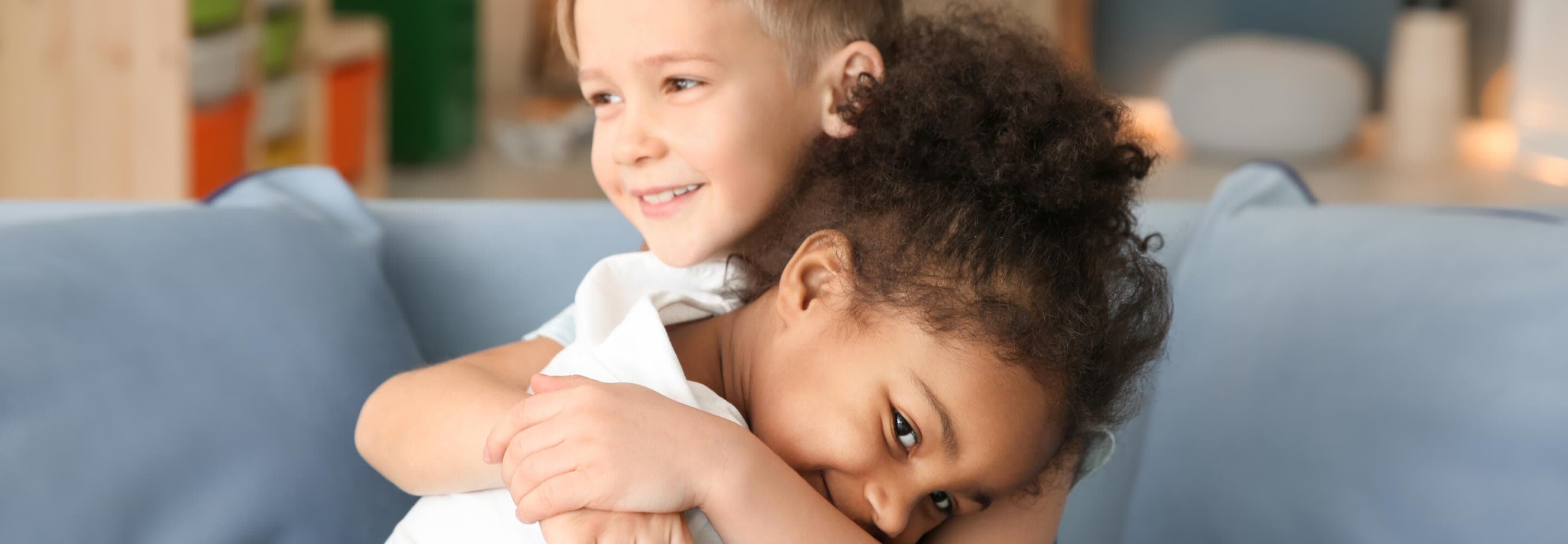 two children hugging