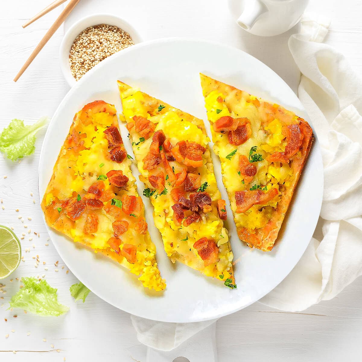 Chicken Apple Sausage Breakfast Pizza